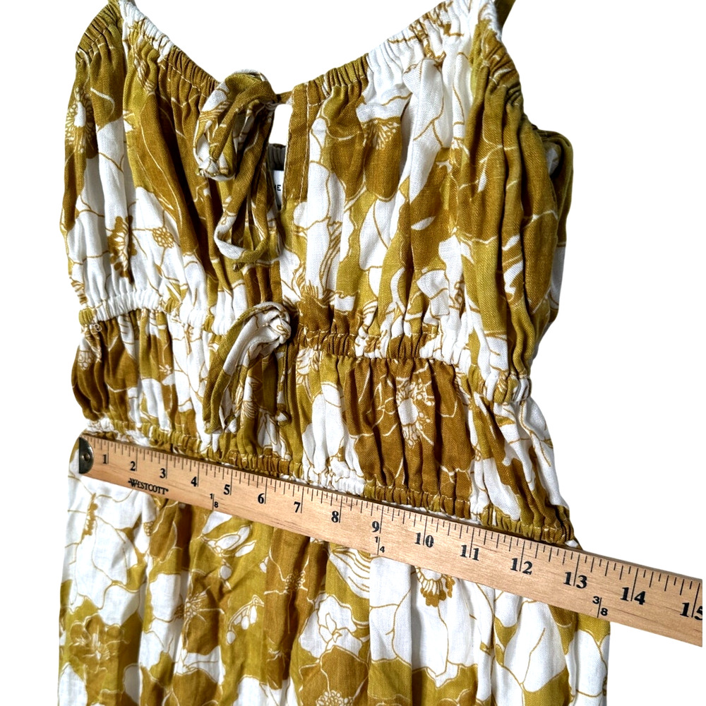 NEW! Revolve x Faithful The Brand 6 Francesca Midi Dress 100% LINEN Mustard - Picture 5 of 8